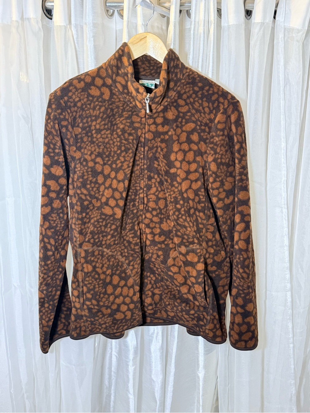 Mountain Lake Brown and Tan Animal-Print Bomber Jacket